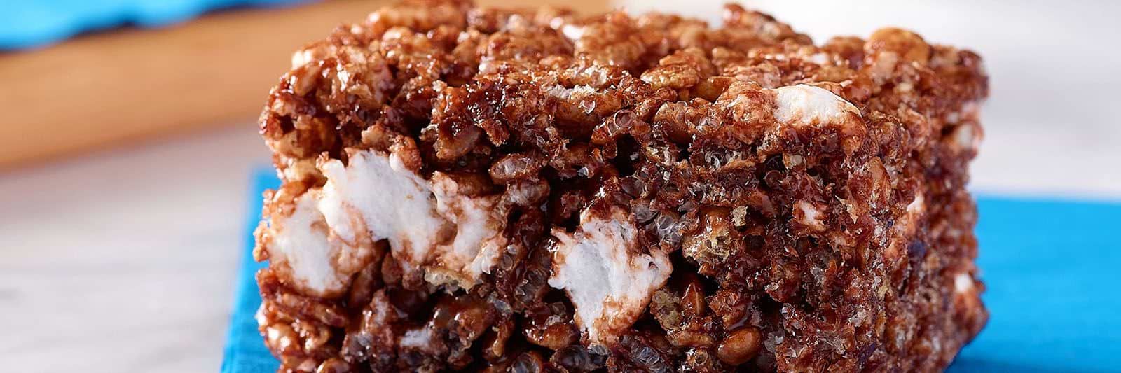 A close up of a Rice Krispies Treats® Chocolate Homestyle Bar