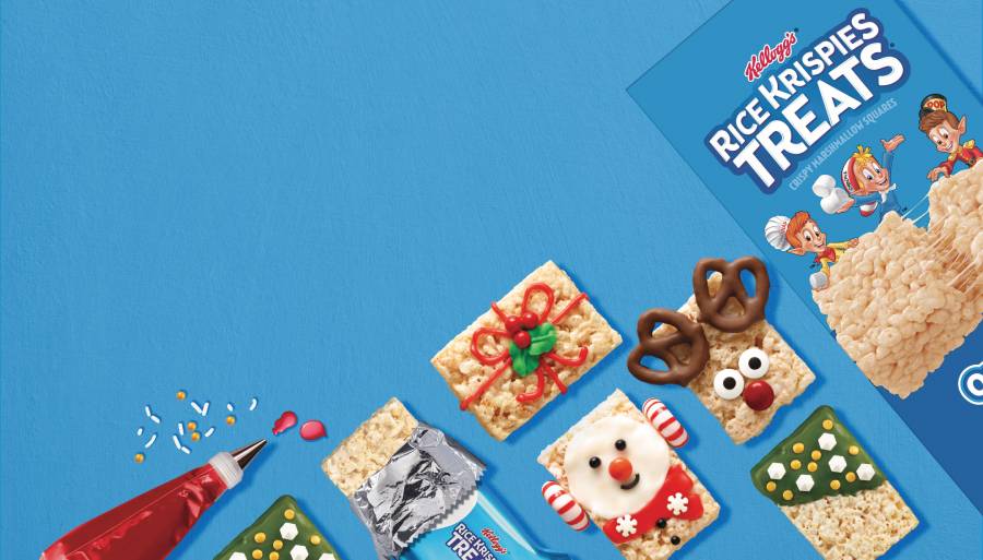 holiday decorated rice krispies treats