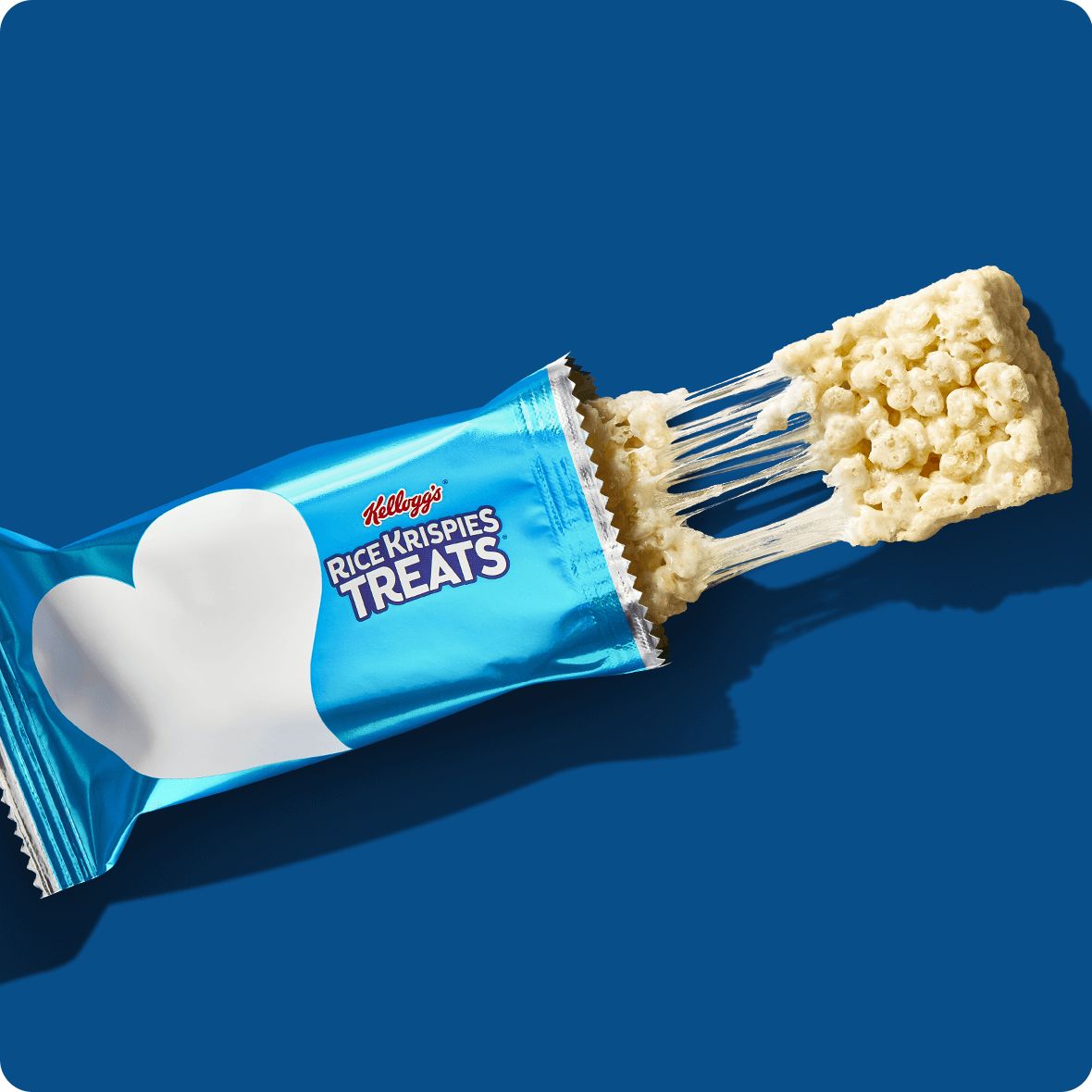 Rice Krispies Treats® pulled apart with marshmallow strings