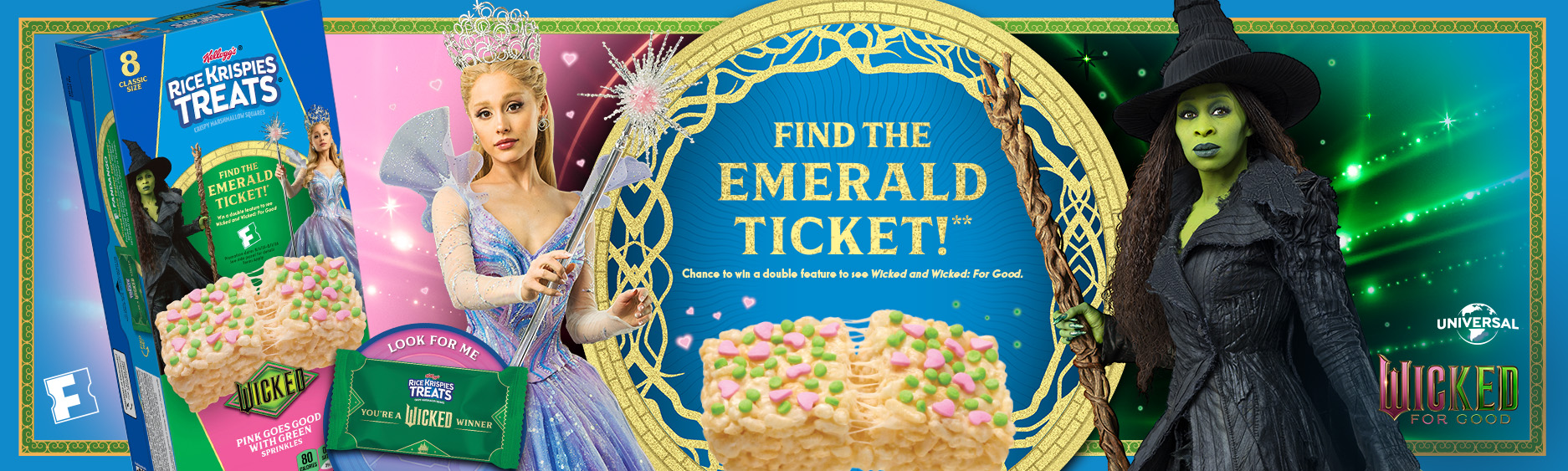 Find the Emerald Ticket!** Chance to win a double feature to see Wicked and Wicked: For Good.