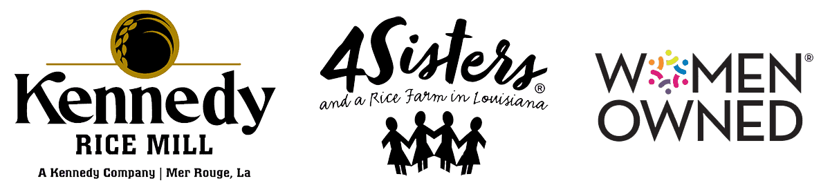 Kennedy Rice Mill, 4 Sisters and Women Owned logos